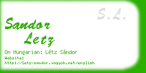 sandor letz business card